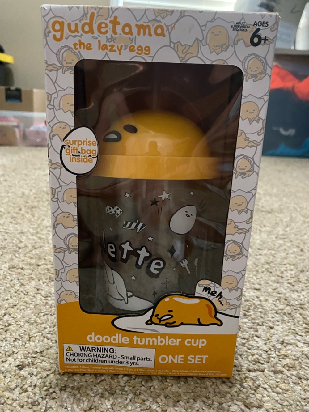 Sanrio Gudetama Yellow Doodle Tumbler Cup
